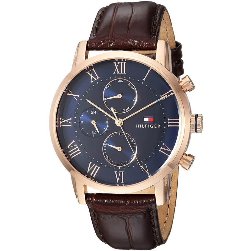 Tommy Hilfiger Multi-function Brown Leather Watch
